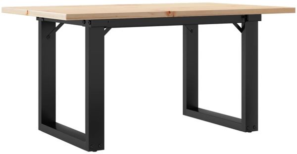 vidaXL Couchtisch O-Gestell 80x50x40cm Massivholz Kiefer und Stahl 3282662 Bild 6