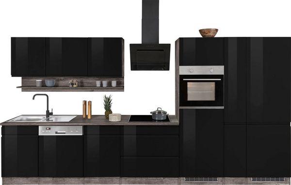 KOCHSTATION Küchenzeile KS-Virginia, Breite 390 cm, mit Glaskeramik-oder Induktionskochfeld