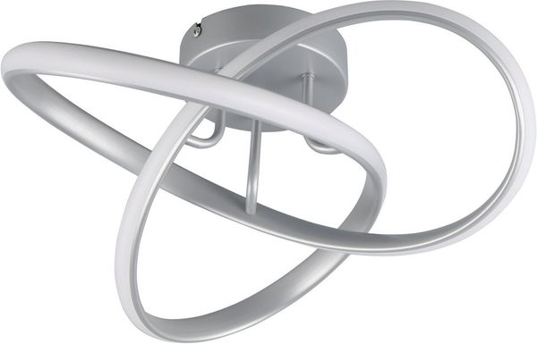 Reality Leuchten LED Deckenleuchte MEO, kleine Dekolampe als LED Deckenlampe oder Wandlampe, LED fest integriert, Warmweiß, Ø 40cm, Höhe 15cm Design Lampe mit geschwungenem LED Knoten 1800 Lumen