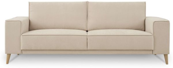 OTTO home 3-Sitzer Oland Skandi, weicher Chenille-Stoff, 224 cm, Wellenunterfederung, Skandi-Design, Massivholzfüße