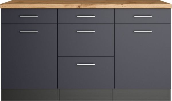 KOCHSTATION Unterschrank KS-Milan Unterschrank 150 cm, matte oder hochglänzende Fronten