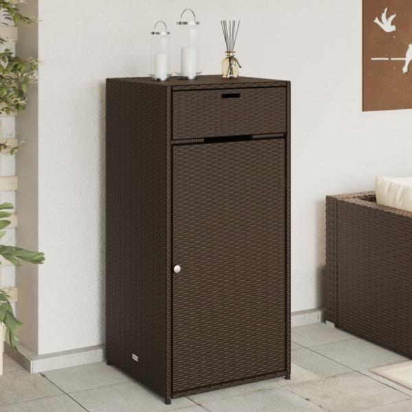 vidaXL Gartenschrank Braun 55x55x111 cm Poly Rattan 365560