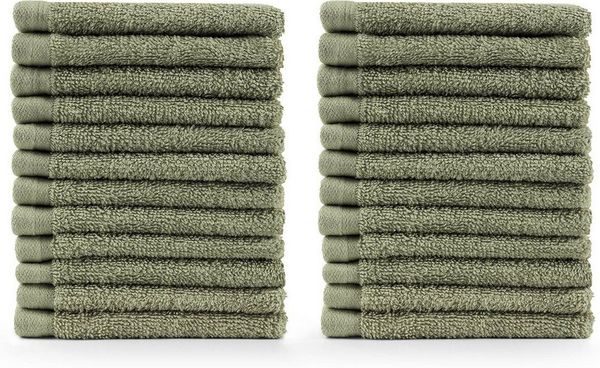 Blumtal Premium Frottier Handtücher Set mit Aufhängschlaufen - Baumwolle Oeko-TEX Zertifiziert, weich, saugstark - 24x Gästehandtücher (30x30 cm), Pastel Green (Grün)