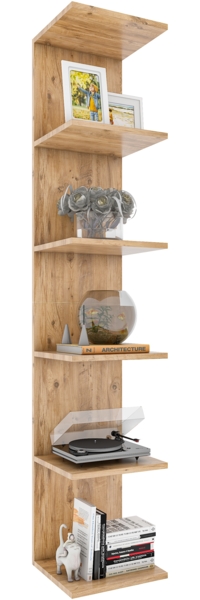 VCM Wandregal Lazas 918414 Honig-Eiche H. 180 x B. 35 x T. 30 cm