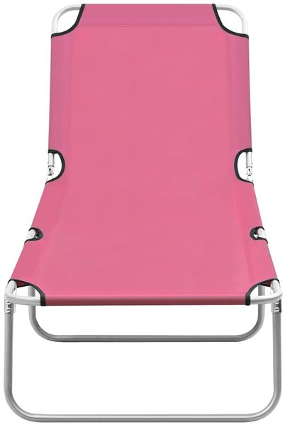 Klappliege, Gartenliege Stahl und Stoff Rosa Bild 2