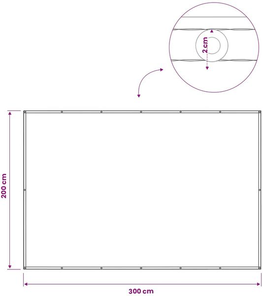 vidaXL Balkon Sichtschutz 200 x 300 cm Stoff mit PU-Beschichtung 42036415 Bild 7