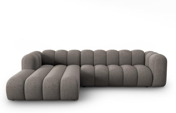 Micadoni Modulares Ecksofa Lupine 4-Sitzer Links Chenille Haga Grau