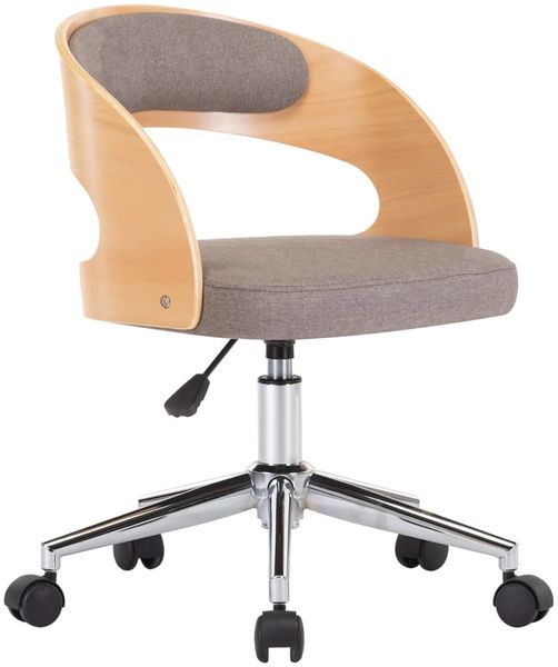 vidaXL Esszimmerstuhl Drehbar Taupe Bugholz und Stoff, Drehbar [287426] Bild 2