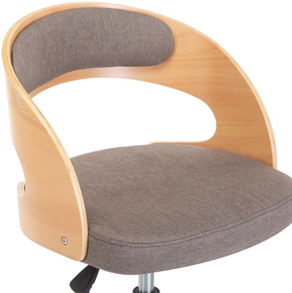 vidaXL Esszimmerstuhl Drehbar Taupe Bugholz und Stoff, Drehbar [287426] Bild 7