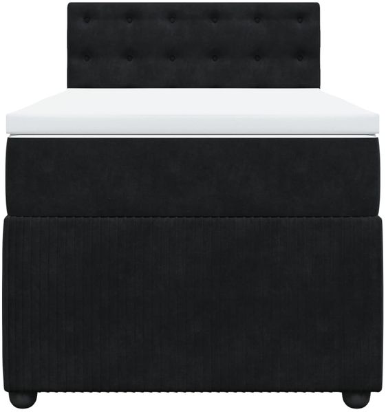 vidaXL Boxspringbett mit Matratze Schwarz 100x200 cm Samt 3289976 Bild 6