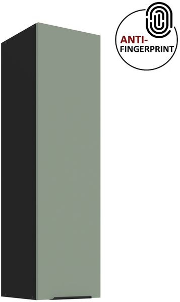 Küchen Hängeschrank 30 cm - Höhe 90 cm ARIA Aquamarin ultra matt + Schwarz matt, hochwertige Fronten mit Anti Fingerprint Beschichtung Küchenzeile Küchenblock