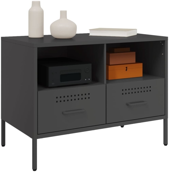 vidaXL TV-Schrank Schwarz 68x39x50,5 cm Stahl 843042 Bild 3