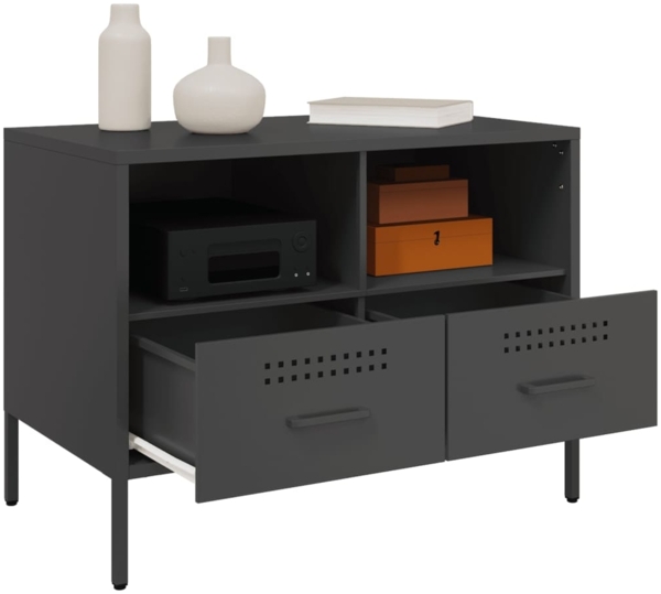 vidaXL TV-Schrank Schwarz 68x39x50,5 cm Stahl 843042 Bild 4