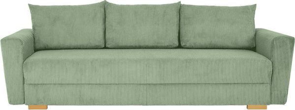 INOSIGN 3-Sitzer MAGHERA mit Bettfunktion und Bettkasten, mit Wellenunterfederung, Cord und Struktur-Bezug, B/H/T 230/92,5/79 cm