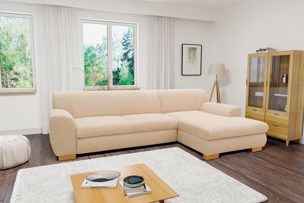 Home affaire Ecksofa Nika zeitlos und elegant, L-Form, wahlweise mit Bettfunktion, auch in Cord