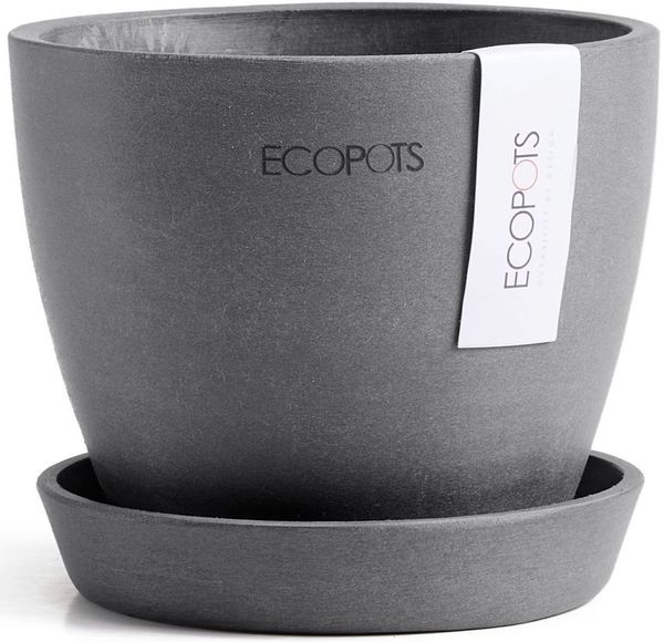 ECOPOTS Blumentopf Antwerp Mini 11 Grau, für den Innenbereich