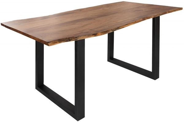 Baumtisch Akazie 140x90x76 natur Beine anthrazit matt FREEFORM 3