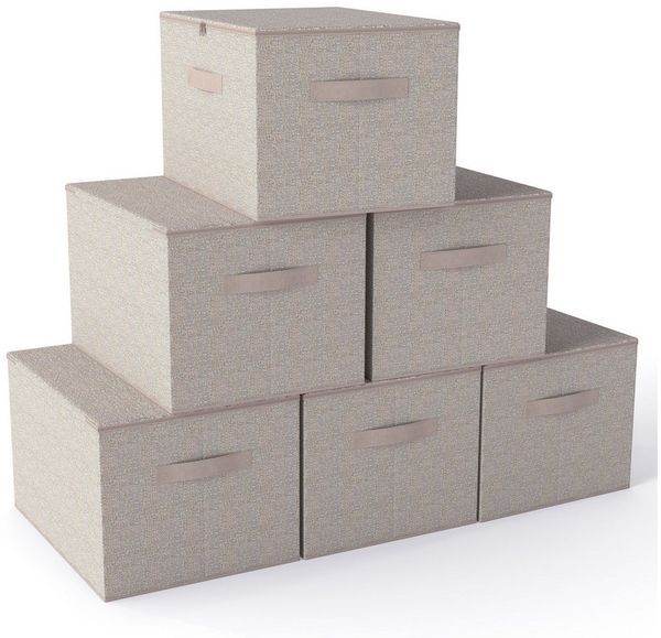 Sekey Aufbewahrungsbox Aufbewahrungsbox mit Deckel aus Vliesstoff Faltbare Stoffboxen, Faltbox Organizer für Kleidung Aufbewahrungsboxen für Schrank Regal