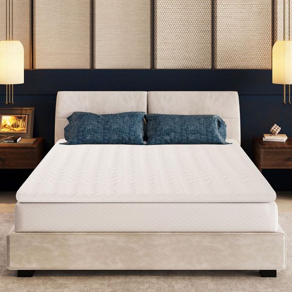EGO HOME Matratzen Topper 90x200, 7cm Höhe Matratzentopper mit Komfortschaumkern für Boxspringbett Wohnwagen Schlafsofa Premium Komfort-Topper 3D-Netz Bezug Waschbar Oeko-TEX