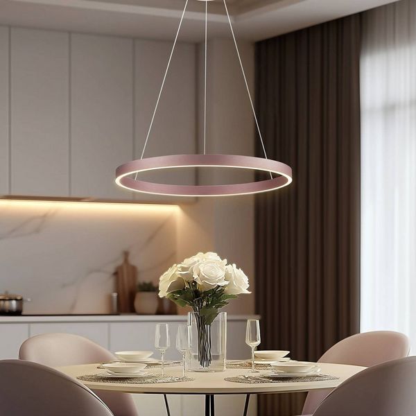 Lucande Hängeleuchte Yonam, LED, Metall, Braun Farbwechsel warmweiß / tageslicht IP20 mit Fernbedienung, LED 52 W gesamt, Farbwechsel warmweiß / tageslicht