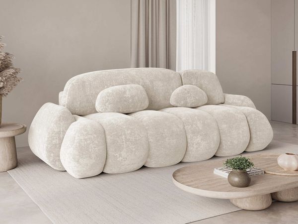 MOEBLO Schlafsofa STONE, Sofa mit Schlaffunktion und Bettkasten, Couch Polstermöbel Sitzmöbel 3-Sitzer-Sofa Stoffsofa - Hellbeige Sofa, Farbe Cloud Dancer, (BxHxT): 270 x 103 x 113 cm