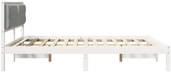 vidaXL Bettrahmen Hellgrau 160 x 200 cm Massives Kiefernholz 878178 Bild 6