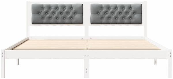 vidaXL Bettrahmen Hellgrau 160 x 200 cm Massives Kiefernholz 878178 Bild 5