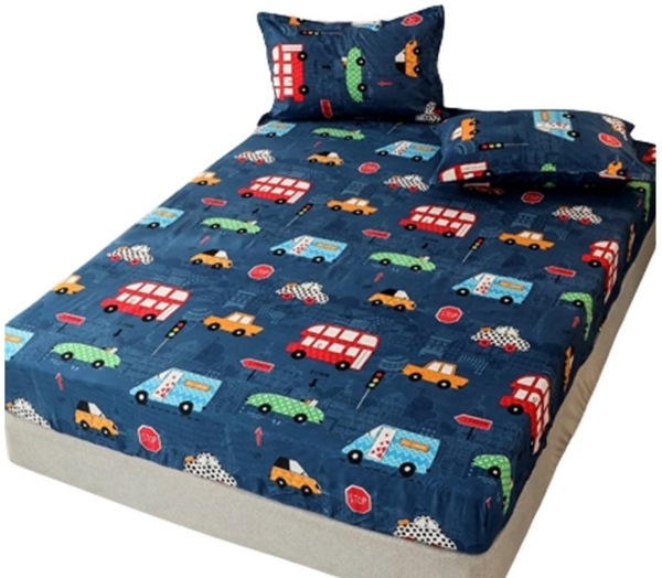 FELIXLEO Spannbettlaken Spannbettlaken 90x200x27 cm Kinder Matratzenschoner Blaues Auto Bild 5