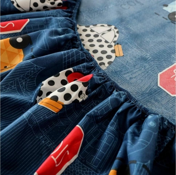 FELIXLEO Spannbettlaken Spannbettlaken 90x200x27 cm Kinder Matratzenschoner Blaues Auto Bild 2