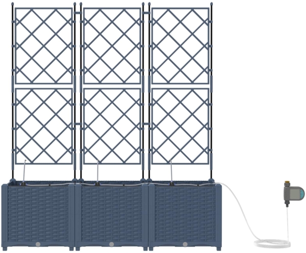 vidaXL Garten-Pflanzgefäß 4 pcs Grau 120 x 120 x 142 cm Stahl 42002880