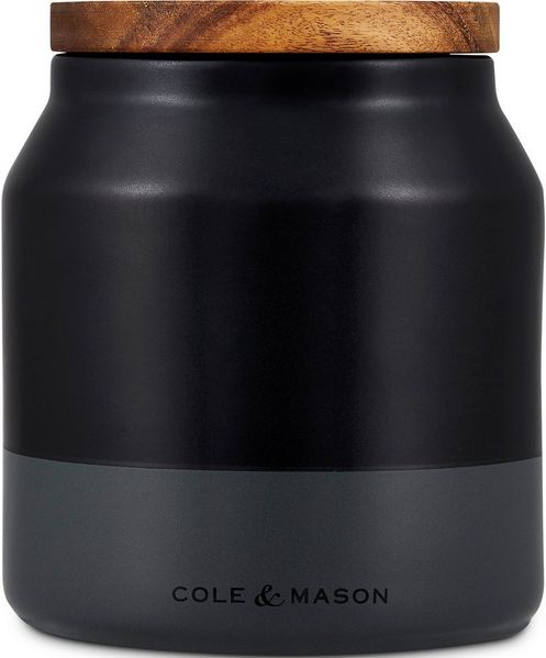 Cole & Mason Aufbewahrungssystem Hinxton, Keramik, (1-tlg), stylische Keramikaufbewahrung, Deckel aus Akazienholz