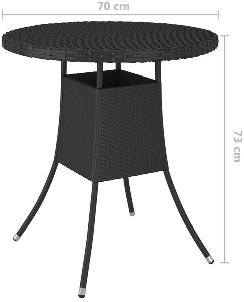 vidaXL Gartentisch Schwarz 70x70x73 cm Poly Rattan 310465 Bild 5