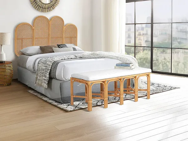 Vente-unique - LUMANIO Sitzbank Rattan Beige - B 42 cm x H 46 cm x L 120 cm