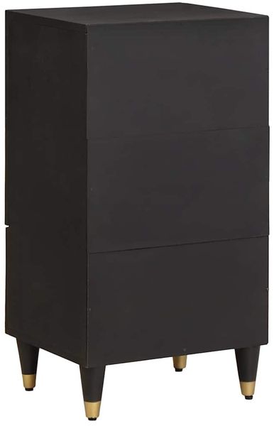 Sideboard, Kommode mit Regal Schwarz 40 x 33 x 75 cm Massivholz Mango j2050p Bild 5