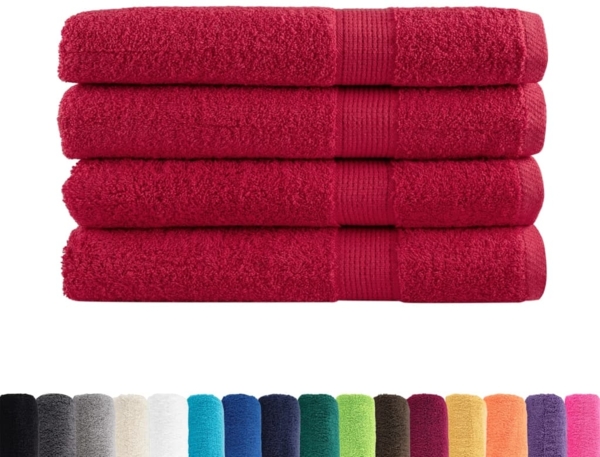 vidaXL Premium-Handtücher SOLUND 4 Stk. Rot 100x200 cm 600 g/m² 137414