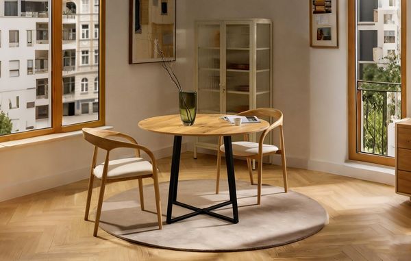 B&D home Esstisch NOA, Metallgestell schwarz oder weiß, rund, 110x110cm, platzsparend