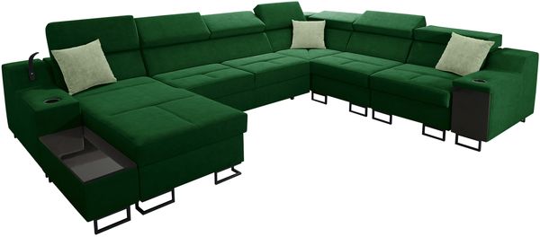 Ecksofa Nadadu VIII (Farbe: Uttario Velvet 2951 + Uttario Velvet 2954, Seite: Links)