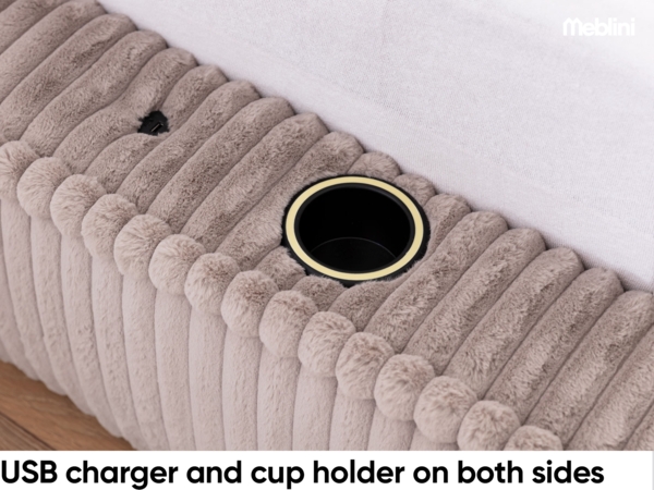 MEBLINI Polsterbett 120x200 mit Lattenrost ohne Matratze - MESUT - Grün Cordstoff - Bubble Bett - Cloud Bett - Marshmallow Bed - Kopfteil Bett mit Stauraum Bild 5