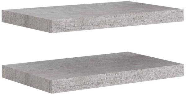 vidaXL Schweberegale 2 Stk. Betongrau 50x23x3,8 cm MDF 326595