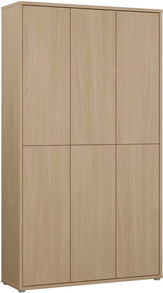 Forte ALICE SPRINGS Schuhschrank 100 110, modern-minimalistisch, 6-türig, Flurschrank, Holzwerkstoff, Elegancia Eiche Holzdekor, 109,2 cm breit x 191,9 cm hoch x 34,9 cm tief