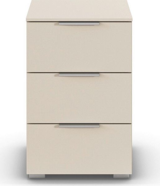 OTTO home Nachtkommode Nachttisch Nachtschrank Schubladen Sideboard Schubladenkommode ASTANA (Breite 40 cm / Höhe 61 cm), mit 3 geräumigen Schubladen, Kantengriff in Alufarben MADE IN GERMANY