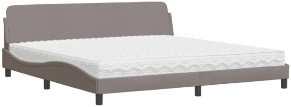vidaXL Bett mit Matratze "Dover" Taupe 200x200 cm Stoff 3208468 Bild 1