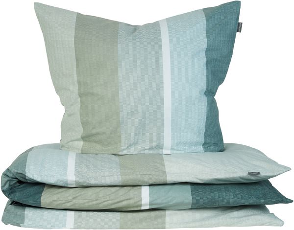 Schiesser Bettwäscheset Endy Stripes - Renforcé - 2-teilig - 155 x 220 cm - Grün