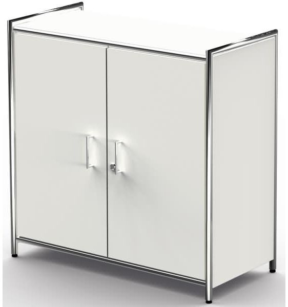Sideboard mit Vorbautüren Artline, 80x38x78cm, Weiß