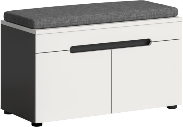 Sitzbank inkl. Sitzkissen (B/H/T: 80x45x37 cm) in weiß Nachbildung