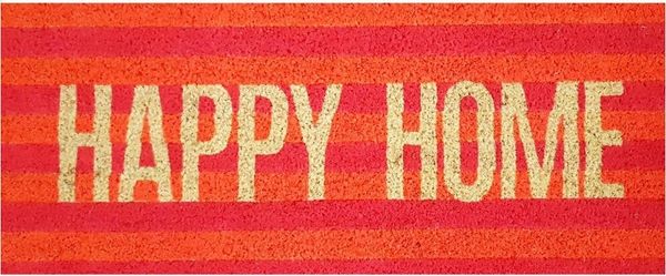 Giftcompany - Fußmatte Türmatte Kokos Vinyl 30x75cm HAPPY HOME Bunt 1055401020