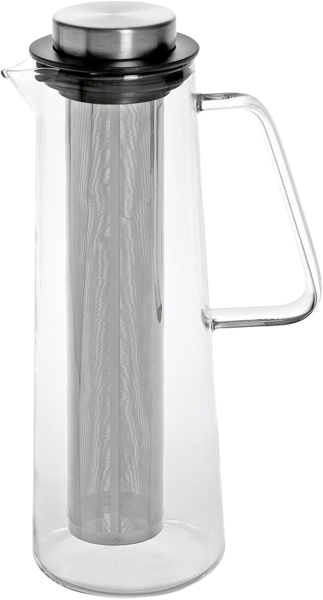 Glaskaraffe 1 Liter mit Edelstahl-Filter