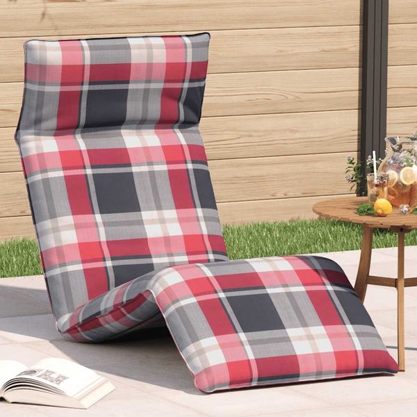 Sonnenliege Klappbar, Gartenliege Rot Karomuster 175x54x8,5 cm Oxford-Gewebe