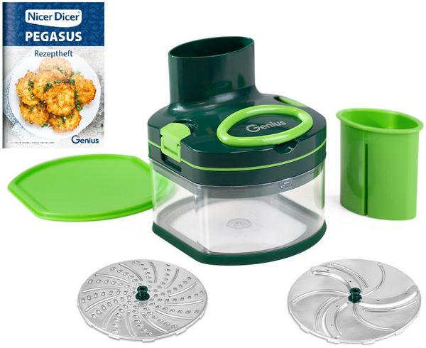 Gemüseschneider Hobel Reibe Zerkleinerer 10tlg GENIUS Nicer Dicer Pegasus A34299