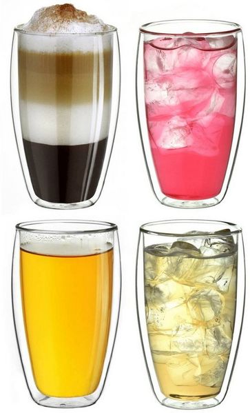 Creano Teeglas Thermoglas “DG-SH” 4er-Set 400ml, 4-tlg, Borosilikatglas, 4 Gläser